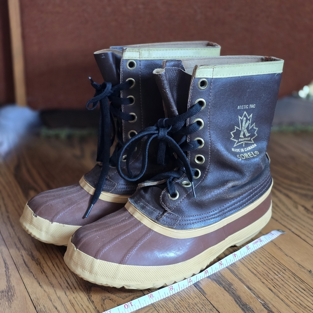 Men's Sorel Brown and Tan Rain Boots